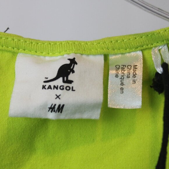 H&M Kangol Black Neon Green Stretchy Sleeveless Dress - Picture 8 of 11